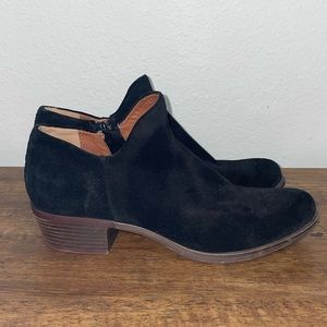 Lucky Brand-Brett ankle bootie, Women size 7, black suede, EUC